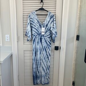 Zara Blue Tie-Dye Maxi Dress